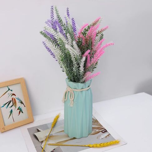 3 Color/Set Artificial Lavender Bouquet Faux Lavender Flowers Stems Home Office Tabletop Vase Decor Outdoor Garden Wedding Decoration 3 Pieces 38cm in Saudi Arabia