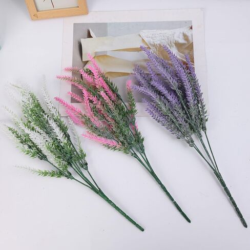 3 Color/Set Artificial Lavender Bouquet Faux Lavender Flowers Stems Home Office Tabletop Vase Decor Outdoor Garden Wedding Decoration 3 Pieces 38cm in Saudi Arabia