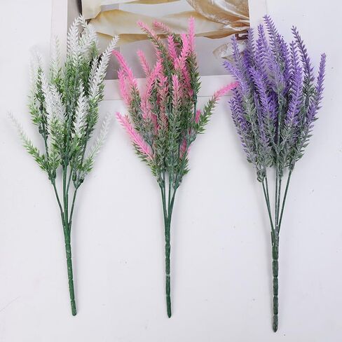 3 Color/Set Artificial Lavender Bouquet Faux Lavender Flowers Stems Home Office Tabletop Vase Decor Outdoor Garden Wedding Decoration 3 Pieces 38cm in Saudi Arabia