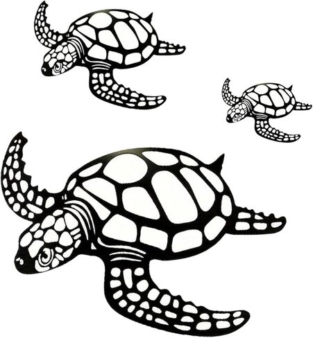 MVTDONT Sea Turtle Wall Decor Set of 3 - Metal Ocean-Themed Art with Hollow Shell Designs for Beach House, Bathroom, Nursery, Living Room Wall Hanging Décor in Saudi Arabia
