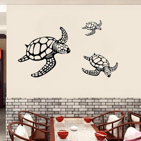 MVTDONT Sea Turtle Wall Decor Set of 3 - Metal Ocean-Themed Art with Hollow Shell Designs for Beach House, Bathroom, Nursery, Living Room Wall Hanging Décor in Saudi Arabia