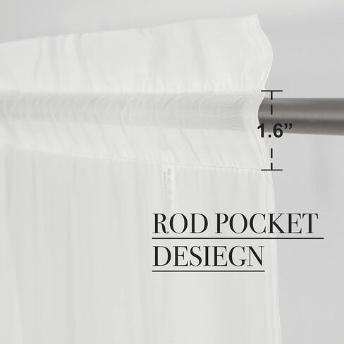 Sheer Light Filtering Curtains 84 inch Long for Bedroom, Semi Ivory White Sheer Curtains for Living Room, 60 x 84 Inches Length, Ivory White, 2 Panels in Saudi Arabia