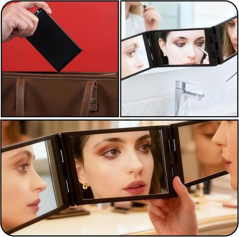 Vin Beauty 4 Way Mirror Foldable Makeup Mirror Portable 360 Degree Handheld Haircut Mirrors 4 Barber Desktop DIY Haircut Tool for Hair Cuting Styling Grooming Sided Self Haircuts for Home and Salon in Saudi Arabia