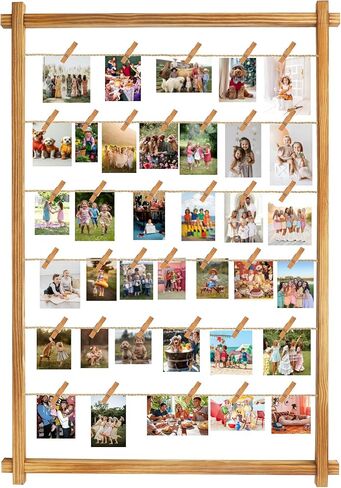 Collage Picture Frame,Photo Display Board with Clips,Hanging Pictures Frames Photos Wall Decor for Wedding Graduation Party Birthday Greeting Letter Postcards Christmas Cards Holder Organizer,39 inch in Saudi Arabia
