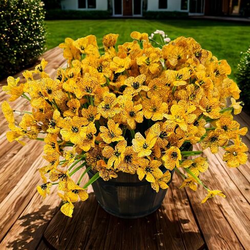 Zoncute Artificial Flowers for Outdoor, Garden & Front Yard Decoration - Faux Silk Daisies, Fake Plants Ideal for Porch, Patio, Indoor and Home Decor, UV Resistant, 12 Bundles (Red) in Saudi Arabia