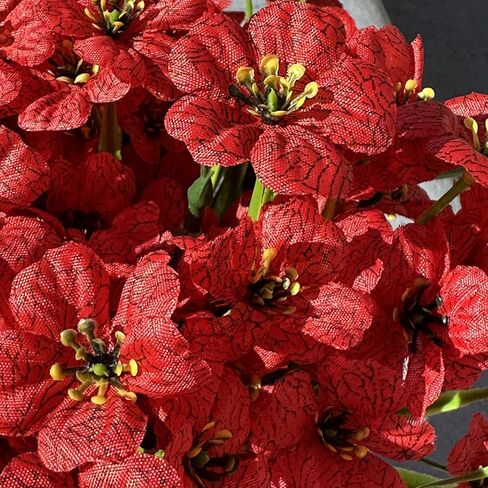 Zoncute Artificial Flowers for Outdoor, Garden & Front Yard Decoration - Faux Silk Daisies, Fake Plants Ideal for Porch, Patio, Indoor and Home Decor, UV Resistant, 12 Bundles (Red) in Saudi Arabia