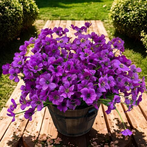 Zoncute Artificial Flowers for Outdoor, Garden & Front Yard Decoration - Faux Silk Daisies, Fake Plants Ideal for Porch, Patio, Indoor and Home Decor, UV Resistant, 12 Bundles (Red) in Saudi Arabia