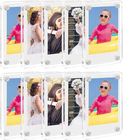 Golden State Art 5 Pack Magnetic Photo Frames for Refrigerator, 4x6 Inch Acrylic Fridge Magnets for 4x6 Photos, Clear Magnetic Picture Frames for Metal Surfaces in Saudi Arabia