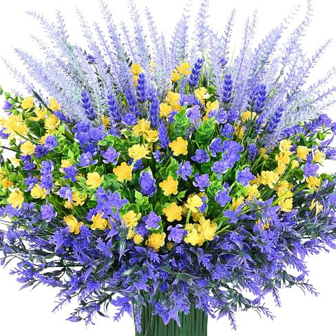 maxkes Artificial Flowers for Outdoors,20Bundles Artificial Plant UV Resistant Fake Flowers Greenery Shrubs Plants for Decoration Outdoor Plants Hanging Planter Home Garden Decor (Mix 2) in Saudi Arabia