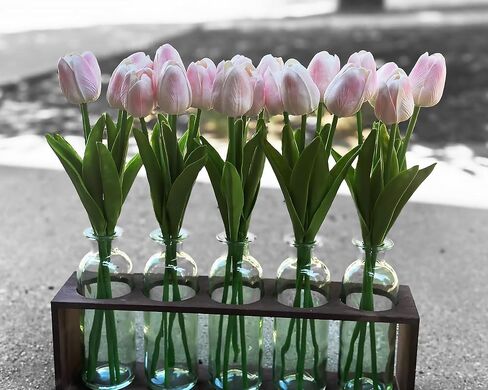 ABAJI 20PCS Tulip Artificial Flowers 12.6inch Real Touch for Wedding Decor Banquet Party Home Hotel Office Decoration Holiday Anniversary Celebration Faux Sterm in Saudi Arabia