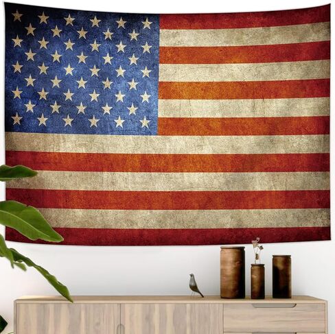 ريفي العلم الأمريكي نسيج الجدار شنقا وطني صغير خمر الرجعية الولايات المتحدة الأمريكية العلم الوطني نسيج نسيج لغرفة النوم كلية النوم غرفة الفصول الدراسية مكتب 4 يوليو خلفية جدار ديكور 28 × 40 بوصة in Kuwait