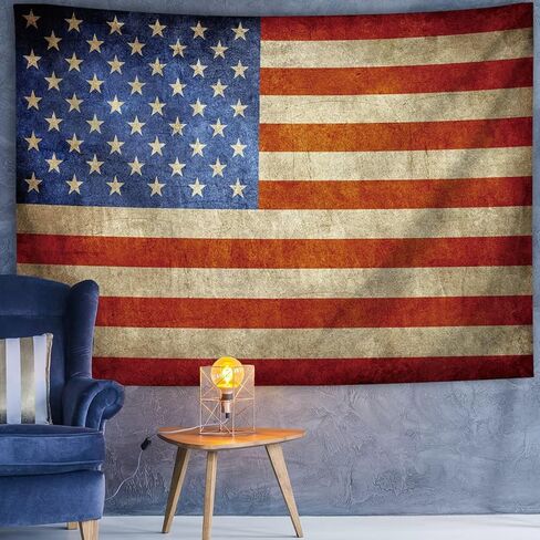 ريفي العلم الأمريكي نسيج الجدار شنقا وطني صغير خمر الرجعية الولايات المتحدة الأمريكية العلم الوطني نسيج نسيج لغرفة النوم كلية النوم غرفة الفصول الدراسية مكتب 4 يوليو خلفية جدار ديكور 28 × 40 بوصة in Kuwait