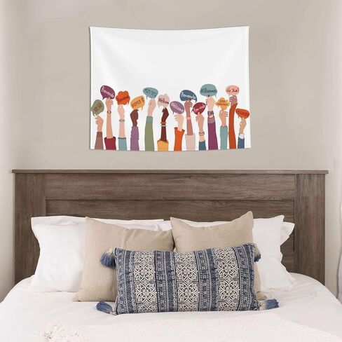 Welcome Tapestry Welcome Words In Different Languages Wall Hanging Tapestries Colorful Conceptual Educational Multilingual Wall Decor For College Dorm Classroom Party Home Bedroom Living Room 29"X37" in Saudi Arabia