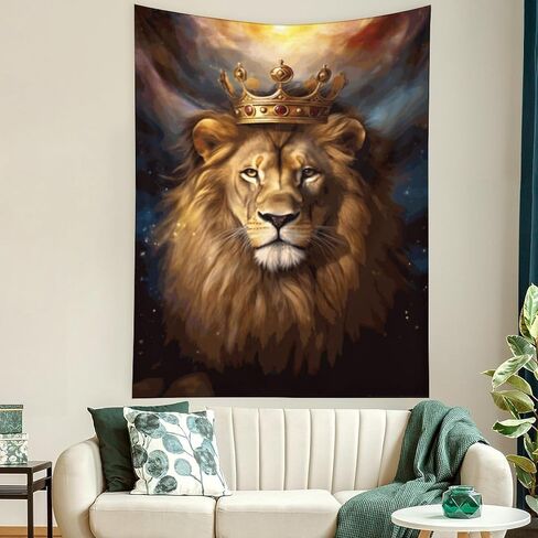 Buyidec Lion King Tapestry Wall Hanging Art Deco Tapestries for Bedroom Living Room Dorm in Kuwait