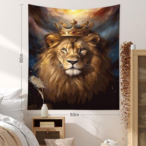 Buyidec Lion King Tapestry Wall Hanging Art Deco Tapestries for Bedroom Living Room Dorm in Kuwait