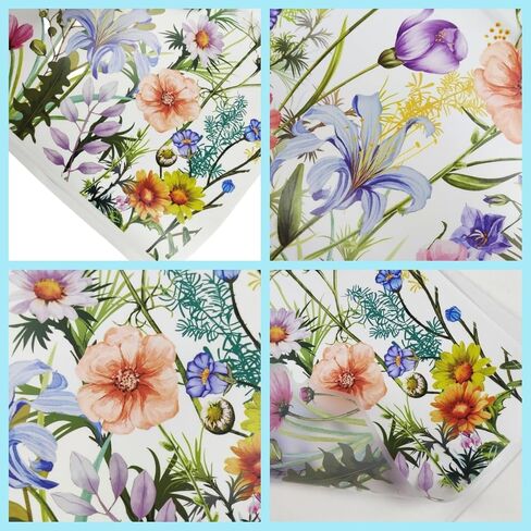LOONELO Floral Wall Stickers, Wildflowers Grass Butterfly Wall Clings, DIY Spring Summer Natural Flower Greenery Wall Decals for Bedroom Living Room TV Office Home Decorations in Saudi Arabia