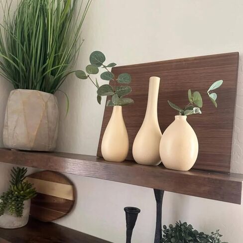 Ceramic Vase Set 3-Piece - Bohemian Farmhouse Style Decorative Vases for Pampas Grass,Beige Vases for Home Decor, Living Room, Kitchen, Bedroom, Entryway & Mantel in Saudi Arabia