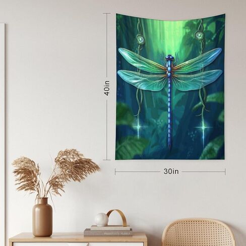 Buyidec Dragonfly Green Tapestry Wall Hanging Art Deco Tapestries for Bedroom Living Room Dorm in Kuwait