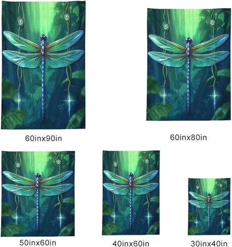 Buyidec Dragonfly Green Tapestry Wall Hanging Art Deco Tapestries for Bedroom Living Room Dorm in Kuwait