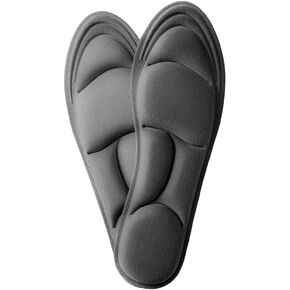 1 Pair 5D Memory Foam Shoe Insoles for Men and Women with High Arch Support, Soft Elastic Breathable Insoles for Comfort No Crease, Barefoot-Friendly Shoe Insoles (Gray, L【US M：7-12】) in Saudi Arabia