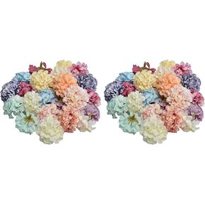 Teensery 24 Pcs 1.8" Artificial Hydrangea Flower Heads Bulk Silk Flower for Wedding Decoration Home Decor Party Supplies DIY Crafts (Mixed Color) in Kuwait