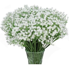 STSTECH Babys Breath زهور صناعية، سيقان قابلة للتعديل، خالية من الصيانة، باقة جيبسوفيلا صناعية مقاس 21 بوصة لديكور المنزل، وحفلات الزفاف، والحفلات، والحرف اليدوية (12 قطعة) in Kuwait