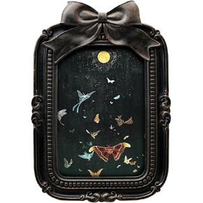 إطار صورة عتيق من BILXIM مقاس 4 × 6، إطار صورة على شكل فيونكة مزخرفة باللون الأخضر العتيق للتعليق على الحائط أو عرض الطاولة، ديكور منزلي قديم، فن معرض الصور in Kuwait