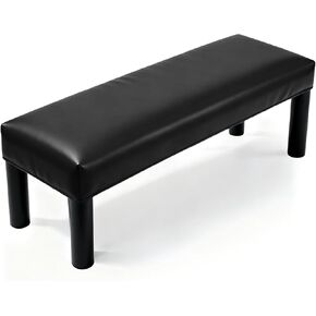 uxcell Waterproof Dining Bench Cover, Stretch PU Leather Rectangular Bench Seat Protector Slipcover 39.4"-47.2" for Piano Benches Kitchen Dining Room Chairs, Black in Saudi Arabia