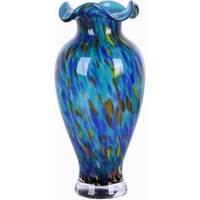 Hand-Blown Glass Decorative vase, Unique red Glass vase, Modern Art Home Decor, Perfect as a Centerpiece for Living Room Dining Tables, Display on TV cabinets, or Wedding Floral Arrangements. in Kuwait