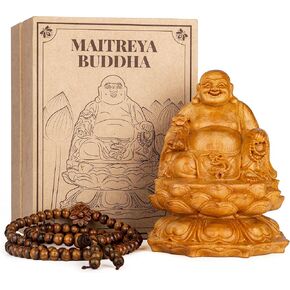 DAISYCRAFTVN Laughing Buddha Statue, Maitreya Happy Buddha for Home Decor, Small Indoor Buddha Statue for Good Luck & Prosperity, Buddha Decor Gift in Saudi Arabia