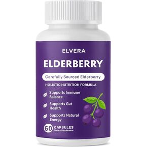 مركب دعم الأمعاء من إلفيرا - كبسولات ناعمة من نبات البلسان الأسود العضوي، مع الزنك وفيتامين C - دعم المناعة، وتوازن الجهاز الهضمي، والطاقة الطبيعية، والمناعة اليومية والعافية الهضمية 60 كبسولة in Kuwait