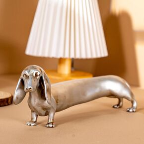 تمثال دشهند من الراتنج الصلب من تشوفي - ديكور ذهبي أنيق لسطح المكتب، هدية فريدة لمحبي الكلاب، ديكور منزلي عتيق، قطعة فنية متينة قابلة للتجميع (9.09 بوصة) in Kuwait