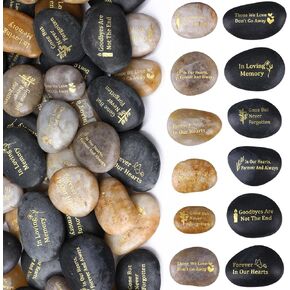 Yuntau Memorial Stone 1.97 in Celebration of Life Favor Inspirational River Rock Engraved in Loving Memory Funeral Favor Decoration for Memorial Martin Luther King Jr. Day Gift(Deep Color,72 Pcs) in Kuwait
