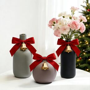 Small Ceramic Vase Modern Farmhouse Rustic Neutral Flower Vases for Dried Fresh Flowers, Home Decor for Living Room, Entryway Table Decor, Kitchen, Shelf Decor (Set of 3) in Kuwait