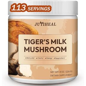 مسحوق الفطر 10 في 1، مركب الفطر - عرف الأسد، الريشي، شيتاكي، تشاجا، ذيل الديك الرومي، كورديسيبس، مايتاكي والمزيد، مسحوق مكمل للفطر للطاقة والذاكرة والتركيز ودعم المناعة، 8 أونصة in Kuwait