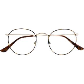 نظارات قراءة OPULIZE SOL مع حجب الضوء الأزرق للنساء والرجال، إطار معدني دائري، مفصلات زنبركية، نظارات ألعاب الكمبيوتر، رمادي معدني، ذهبي +1 (عبوة من قطعتين) in Kuwait