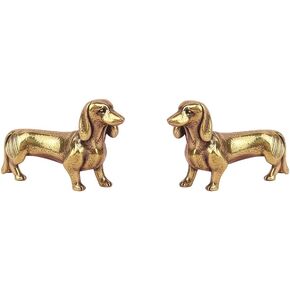 Mokuanza 2pcs Brass Greyhound Figurine, Brass Dog Statue for Desk Ornament - Collectible and Home Décor (Dachshund) in Saudi Arabia