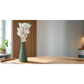 Modern Decorative vase, Geometric Design Feature in Any mid-Century Modern, Contemporary Style Living Room, Kitchen Counter, Dining, Shelf, Office, Coffee Table. 3D Print, 10 inches Tall [sage]. in Saudi Arabia