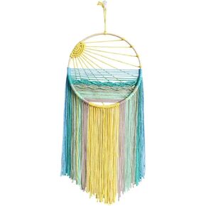 SlenyuBridal Sun Wall Decor Dream Catcher - Macrame Wall hanging Sunrise جدار الفن Boho Dreamcatchers نسيج منسوج، ديكور غرفة ملون ريفي لغرفة النوم وغرفة المعيشة (شروق الشمس) أرجواني in Kuwait