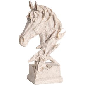 YKANYN Sandstone Textured Horse Head Statue, 11.6" Resin Horse Sculpture, Rustic Western Decor for Home, Office, or Living Room, Modern Farmhouse Animal Figurine, Horse Lover Gift in Saudi Arabia
