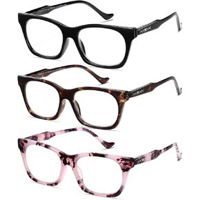 نظارات قراءة كبيرة الحجم من SUNAMOY للنساء طراز أوبرا، ضوء أزرق كبير، قارئ كمبيوتر كبير بمفصلات زنبركية مربعة على شكل عين القطة in Kuwait