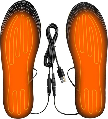 Heated Insoles USB Heated Shoe Insoles Washable Free Cut Thermal Warm Winter Foot Warmer for Men Women Indoor Outdoor 35-41 Size in Saudi Arabia