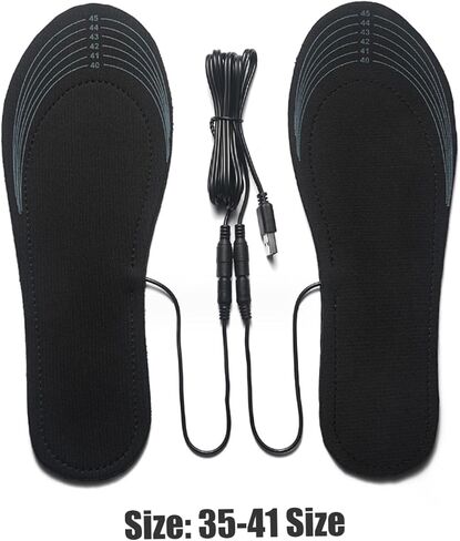 Heated Insoles USB Heated Shoe Insoles Washable Free Cut Thermal Warm Winter Foot Warmer for Men Women Indoor Outdoor 35-41 Size in Saudi Arabia