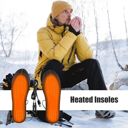 Heated Insoles USB Heated Shoe Insoles Washable Free Cut Thermal Warm Winter Foot Warmer for Men Women Indoor Outdoor 35-41 Size in Saudi Arabia