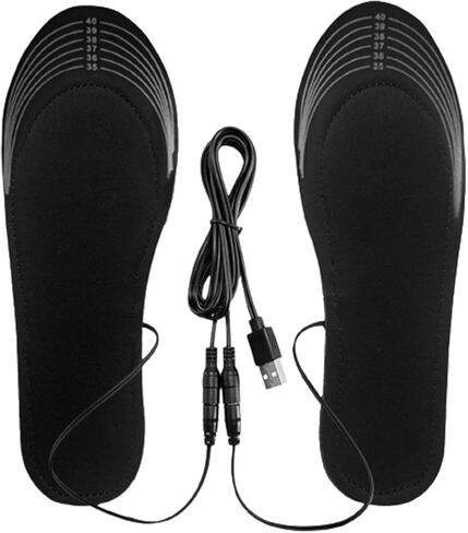 Heated Insoles USB Heated Shoe Insoles Washable Free Cut Thermal Warm Winter Foot Warmer for Men Women Indoor Outdoor 35-41 Size in Saudi Arabia