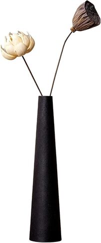 Black Tall Conic Ceramic Flower Vase Decorative Floral Vase Taper Vase Table Top Small Narrow Neck Vases for Home Wedding Table Bedroom Living Room Office Desk in Saudi Arabia