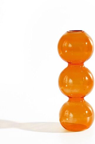 Glass Vase Nordic Transparent Table Decor Living Room Crystal Ball Flower Pot Glass Bottle Weddings Parties(Yellow-A) in Saudi Arabia