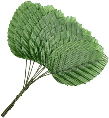 HOKPA Artificial Silk Green Leaves, Fake Faux Wired Single Leaf for Crafts Scrapbooking Floral Arrangements Home Kitchen Wedding Garland Party Decorations (200pcs) in Saudi Arabia