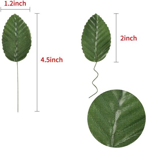 HOKPA Artificial Silk Green Leaves, Fake Faux Wired Single Leaf for Crafts Scrapbooking Floral Arrangements Home Kitchen Wedding Garland Party Decorations (200pcs) in Saudi Arabia