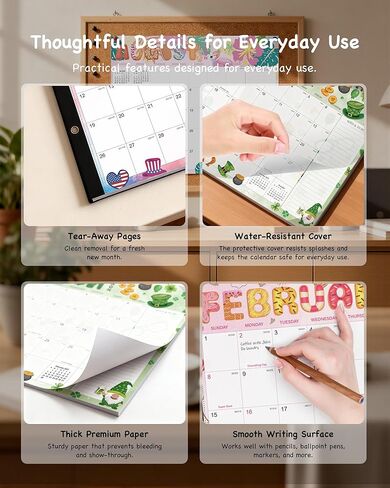 Large Desk Calendar 2025-2026 - 18-Month Jumbo 22"x17" (56x43cm) Wall & Desktop Planning Pad with Holiday Markers, Grid Blocks & Tear-Resistant Paper for Home Office School Organization in Saudi Arabia